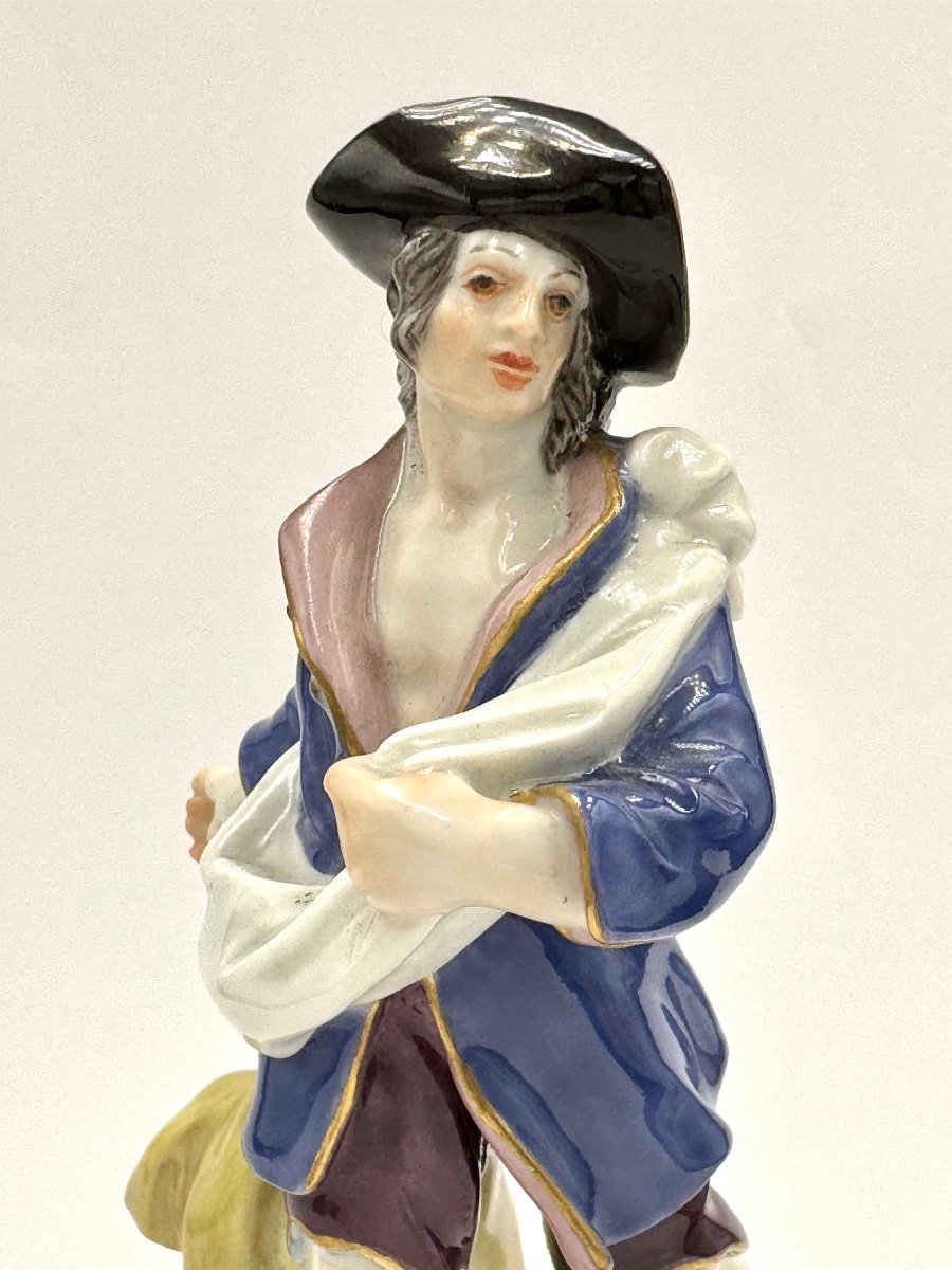 Meissen - Figurine En Porcelaine Fermier Avec Sac De La Série Artisans Et Agriculteurs-photo-3