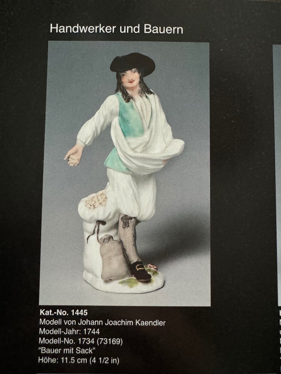 Meissen - Porcelain Figurine Farmer With Bag From The Artisans And Farmers Series-photo-4