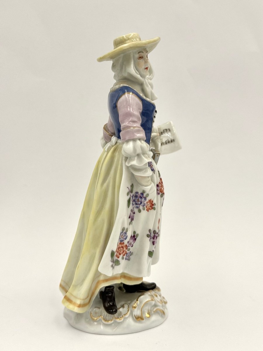 Meissen - Figurine En Porcelaine Chanteuse De Rue De La Série London Crier-photo-2