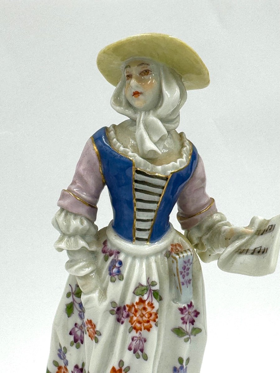 Meissen - Figurine En Porcelaine Chanteuse De Rue De La Série London Crier-photo-1