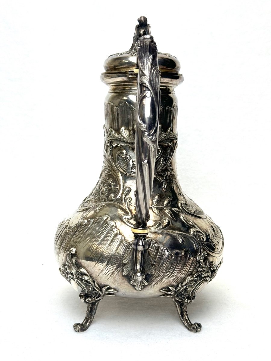 Jug In Silver Napoleon III Rocaille Foliage Style -photo-2