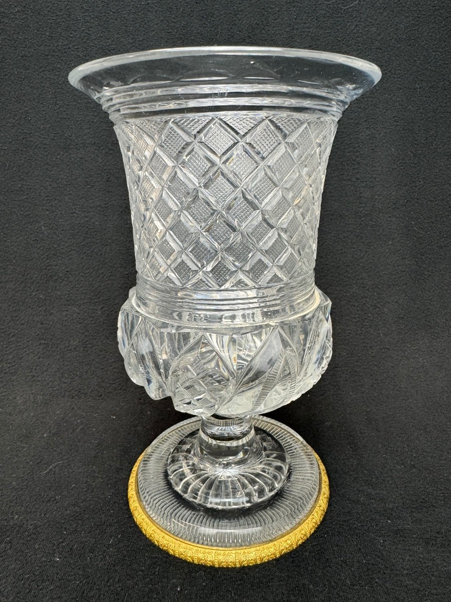 Manufacture Du Creusot Ou Baccarat - Pair De Vases Médicis -photo-1