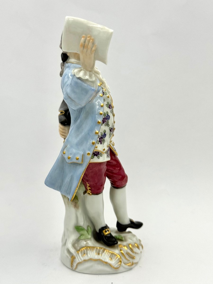 Meissen, Porcelain Figurine Singer Of La Chapelle Gallant-photo-3