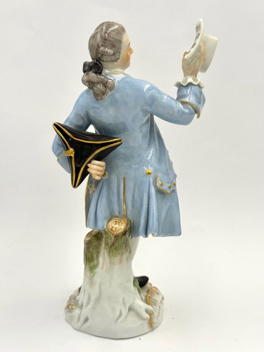 Meissen, Porcelain Figurine Singer Of La Chapelle Gallant-photo-4