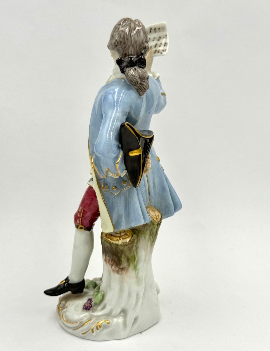 Meissen, Porcelain Figurine Singer Of La Chapelle Gallant-photo-1