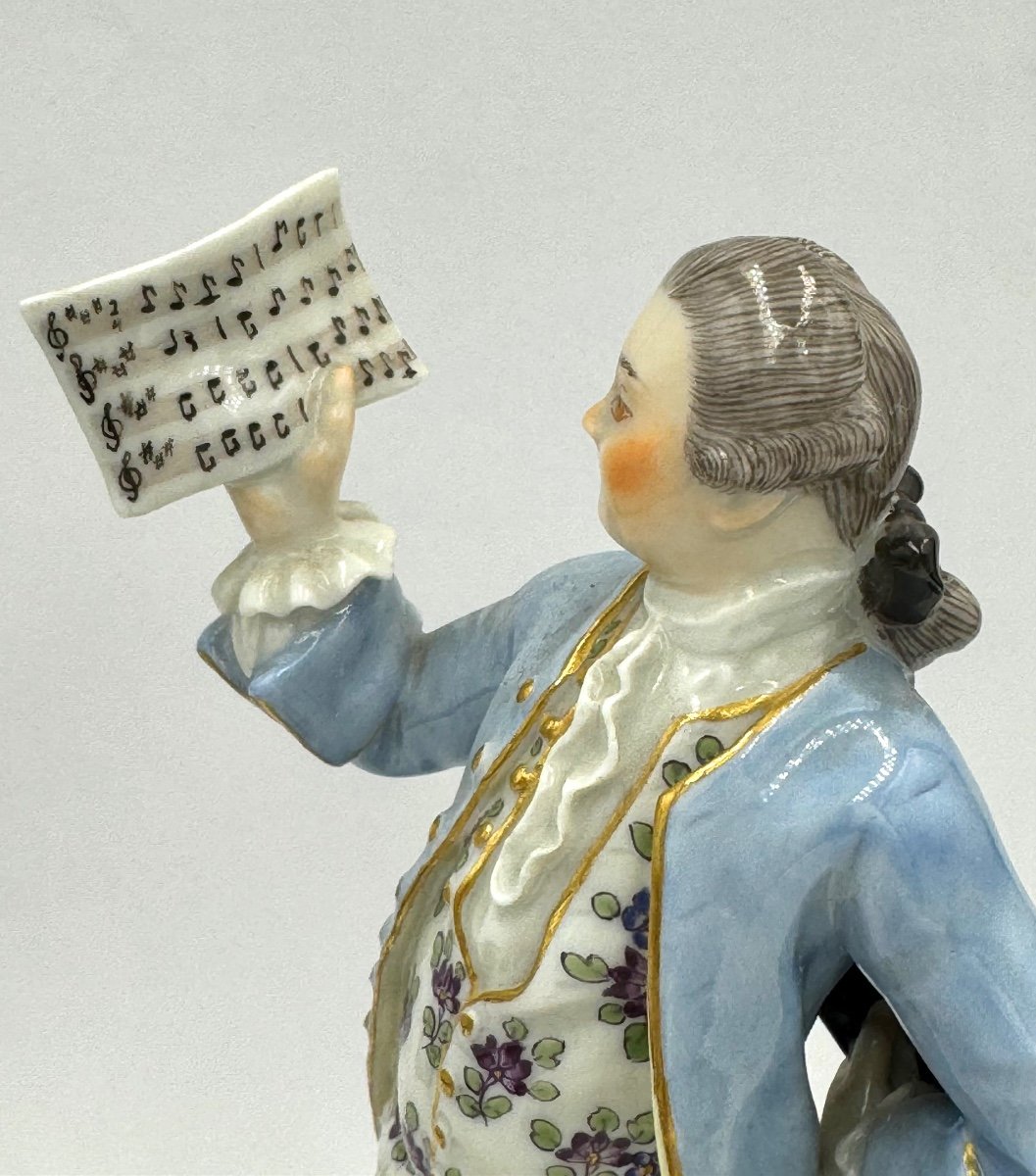 Meissen, Porcelain Figurine Singer Of La Chapelle Gallant-photo-2