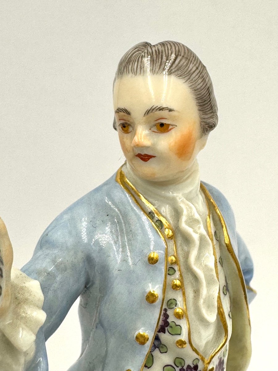 Meissen, Porcelain Figurine Singer Of La Chapelle Gallant-photo-3