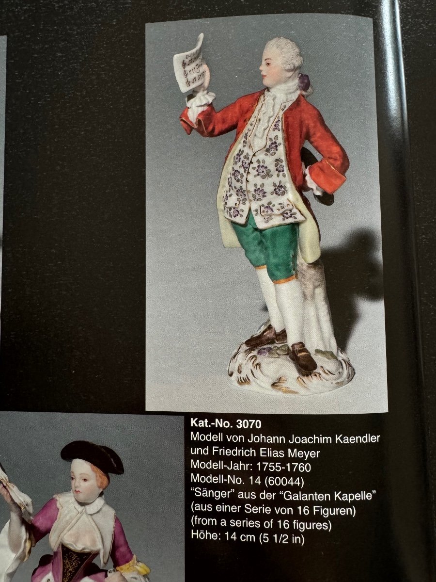 Meissen, Porcelain Figurine Singer Of La Chapelle Gallant-photo-6