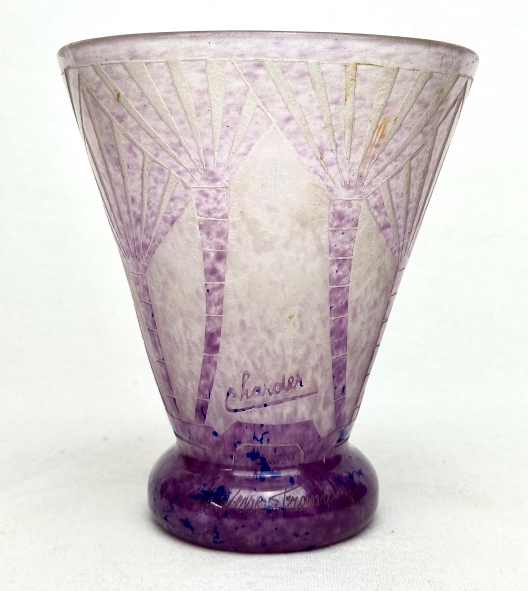 Charder - Le Verre Français  - Palmette Decor Vase-photo-4