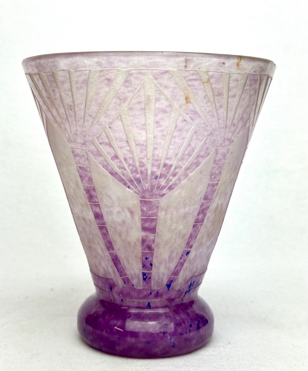 Charder - Le Verre Français - Vase  Décor Palmette