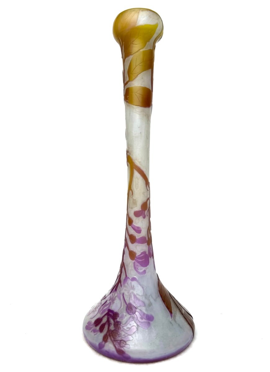 Legras, Vase Decorated With Wisteria -photo-2