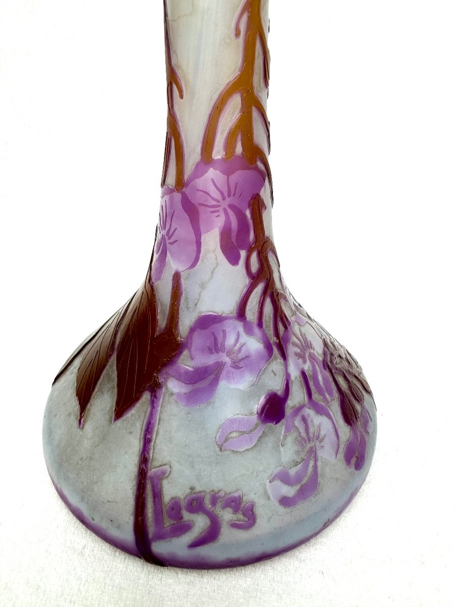 Legras, Vase Decorated With Wisteria -photo-1