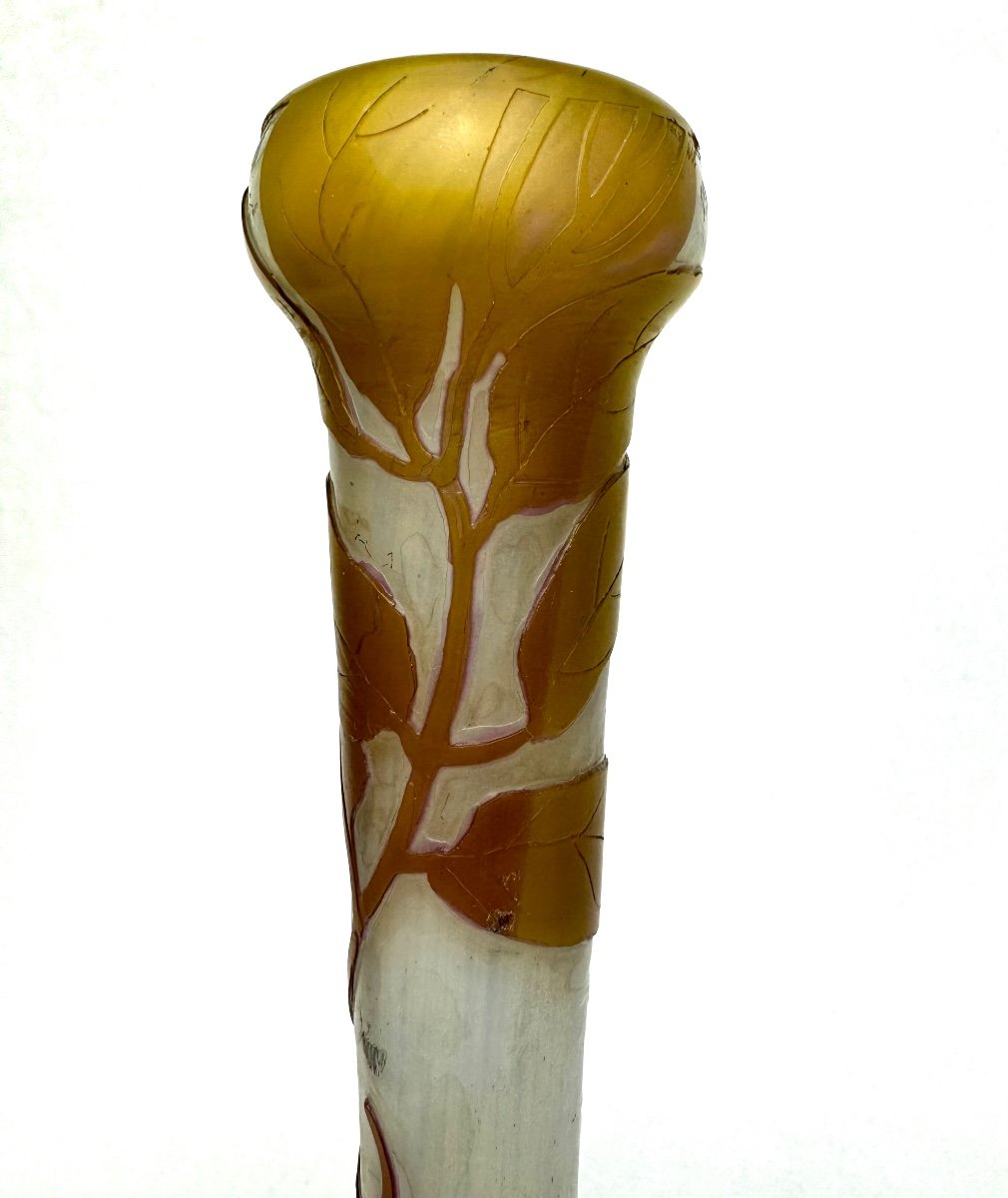 Legras, Vase Decorated With Wisteria -photo-3