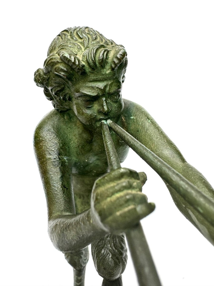 Bronze Figure - Fauno Playing The Aulos -photo-1