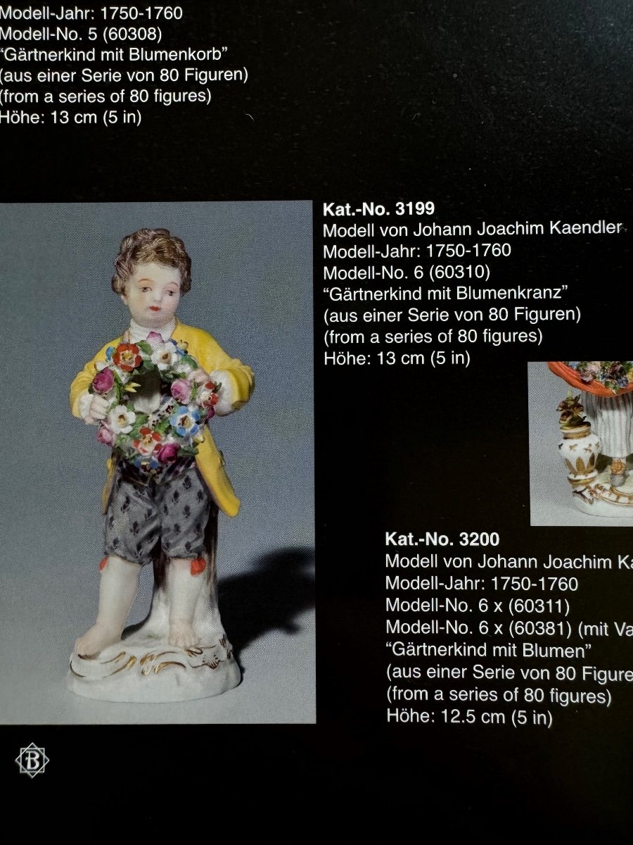 Meissen - Enfant Jardinier Avec Couronne De Fleurs-photo-5