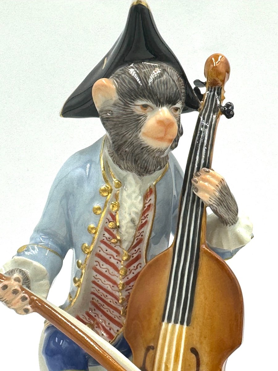 Meissen - Orchestre De Singes  - Singe Comme Violoniste Basse-photo-1