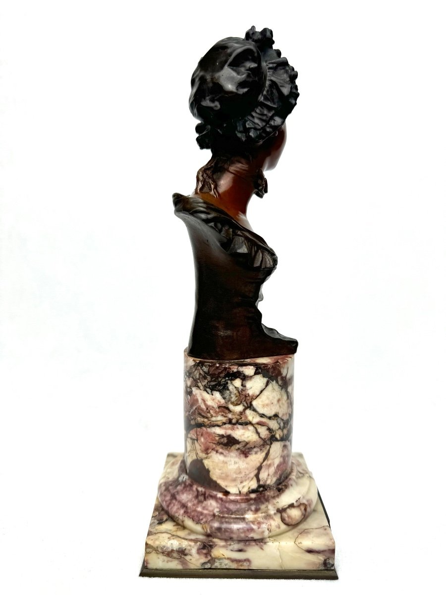 Georges Van Der Straeten Bronze Bust Of “marinette”-photo-1