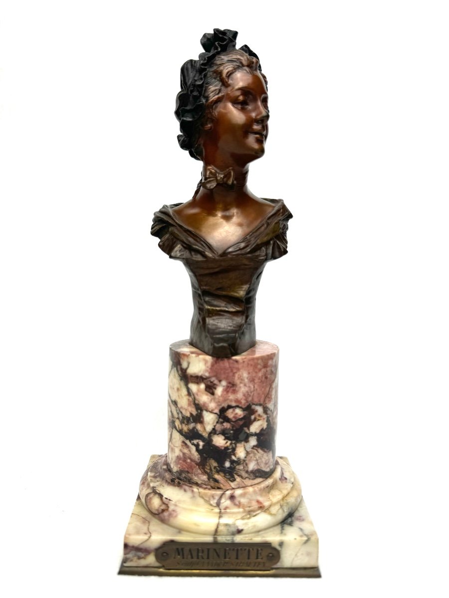 Georges Van Der Straeten  Buste En Bronze De “Marinette”