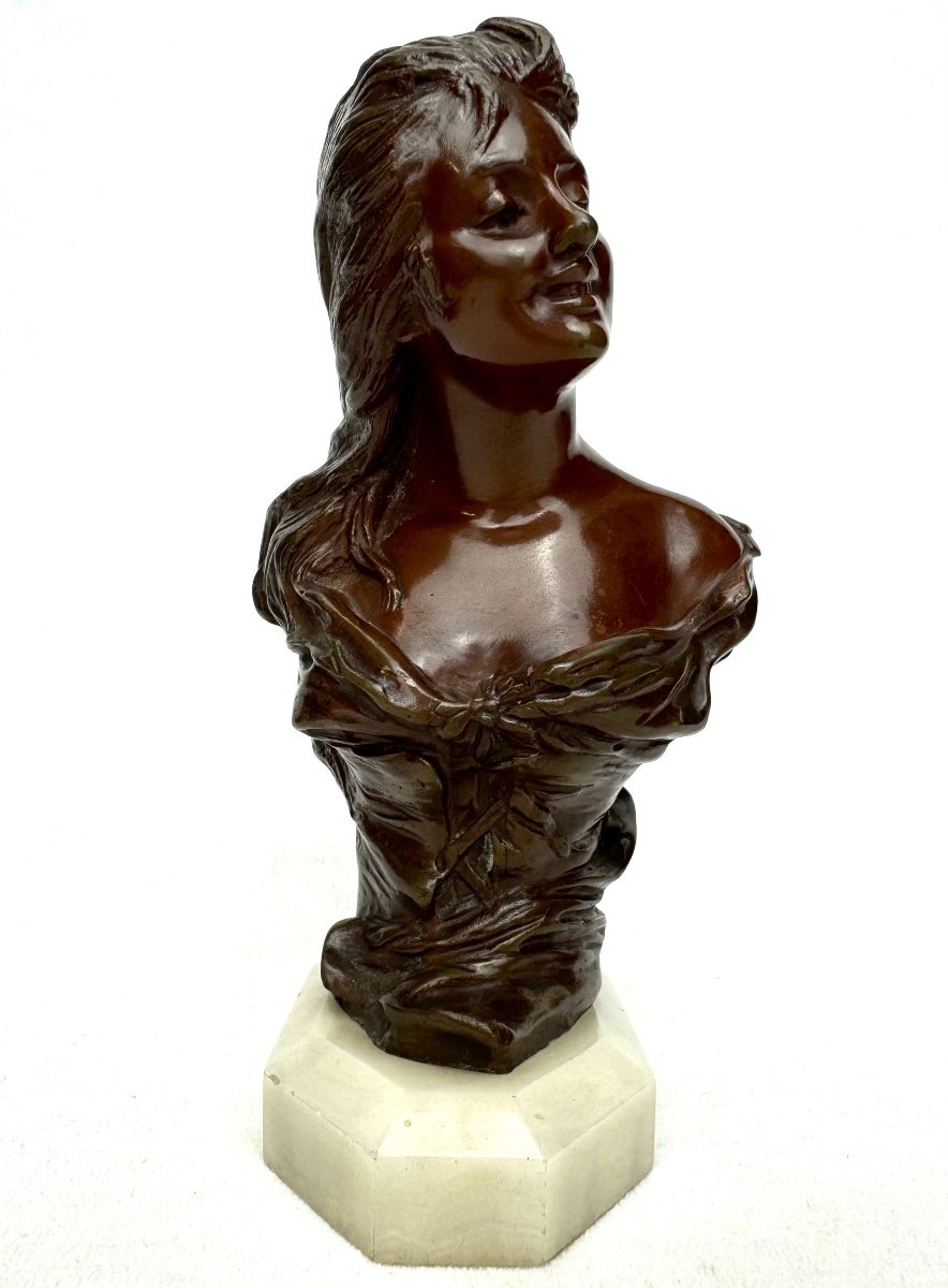 Van Der Straeten Buste De Femme En Bronze 