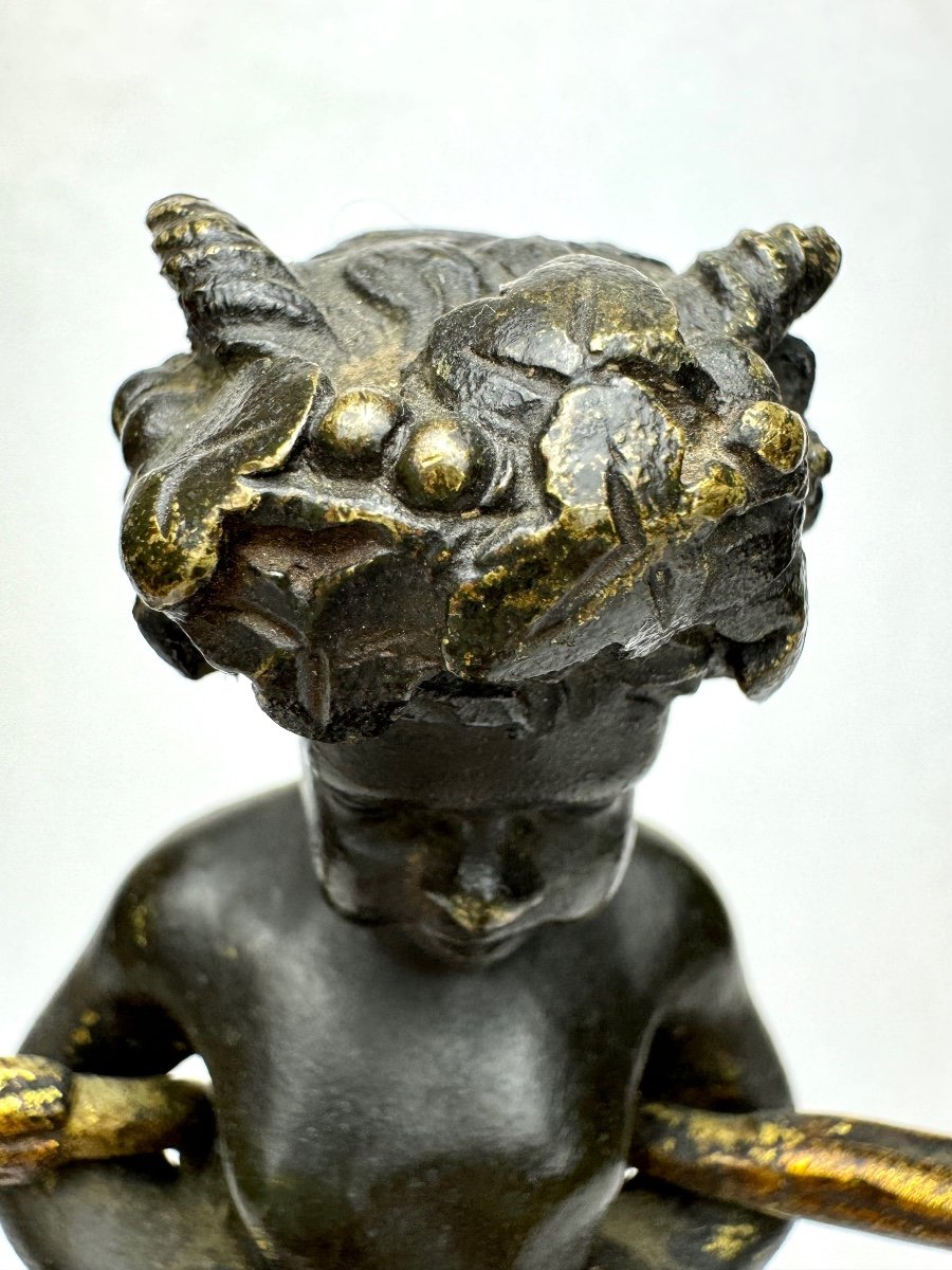 Pair Of Bronze Candlesticks Decorated With Satyrs -photo-5