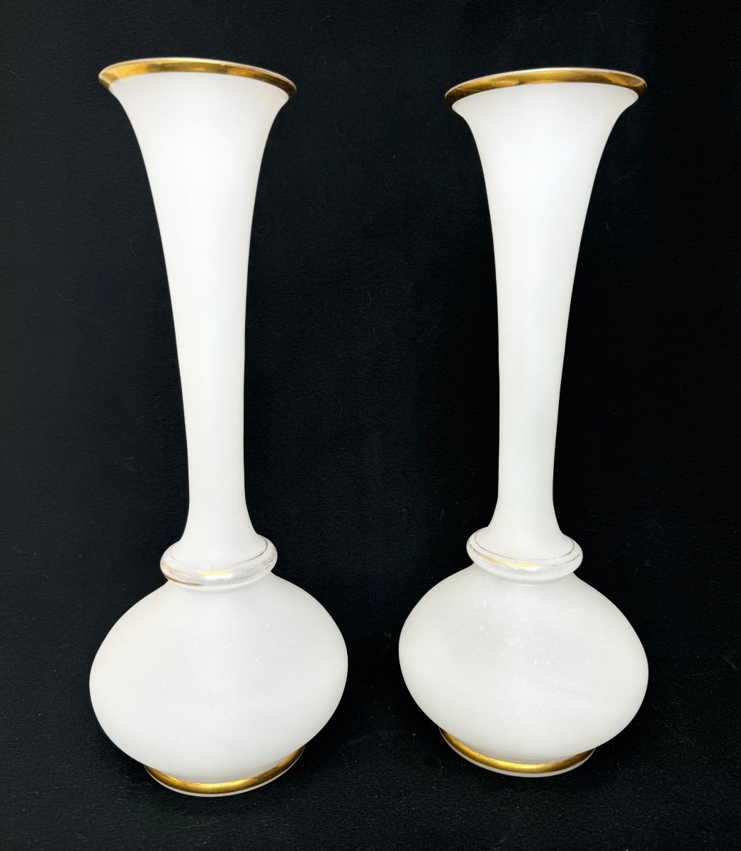 Pair De Vases En Opaline Napoléon III