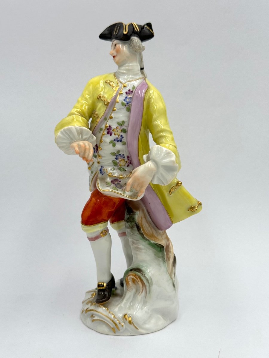 Meissen - Figurine En Porcelaine D’un Danseur -photo-3