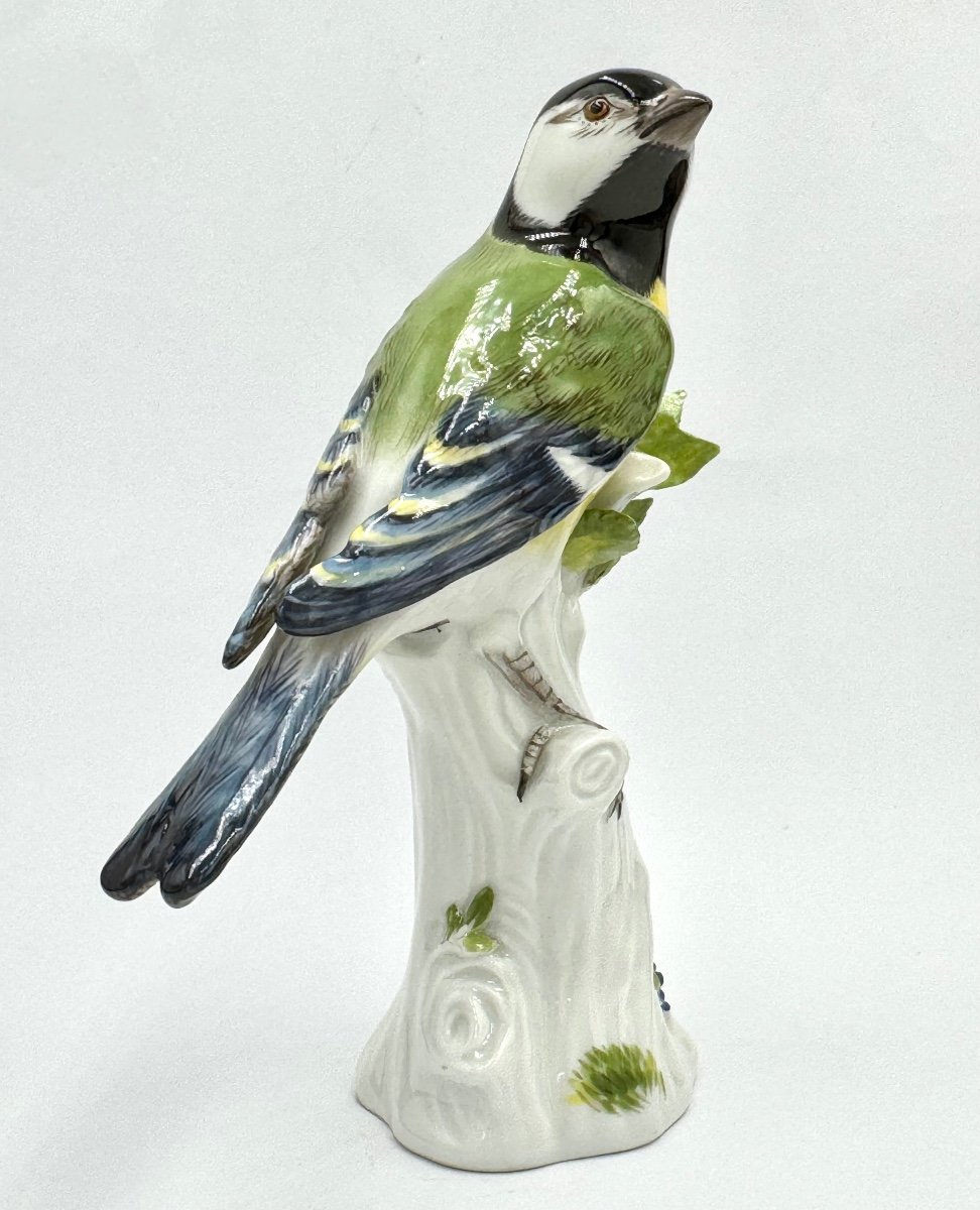 Meissen - Figure En Porcelaine D’un Oiseau Mésange-photo-2