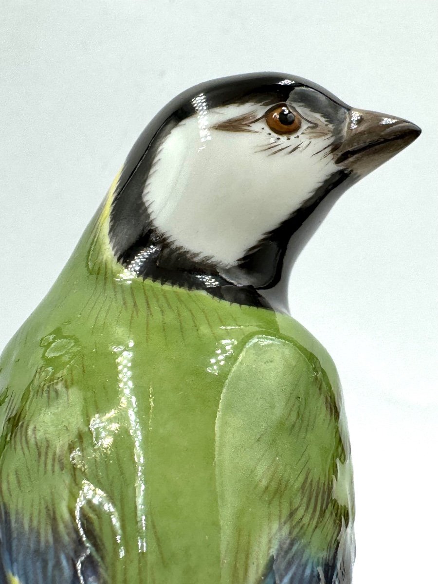 Meissen - Figure En Porcelaine D’un Oiseau Mésange-photo-2