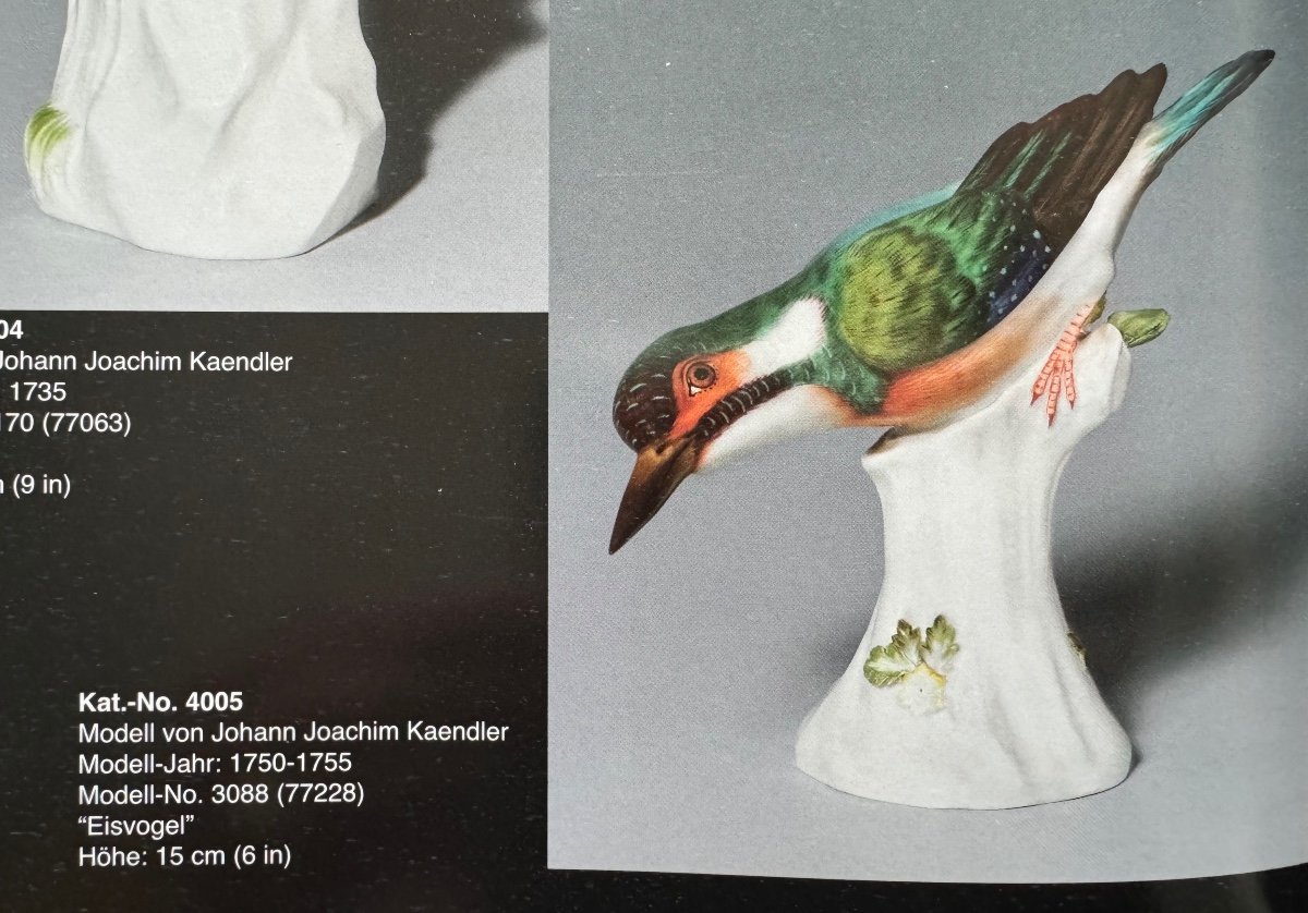 Meissen - Figure En Porcelaine D’un Oiseau Martin-pêcheur-photo-7