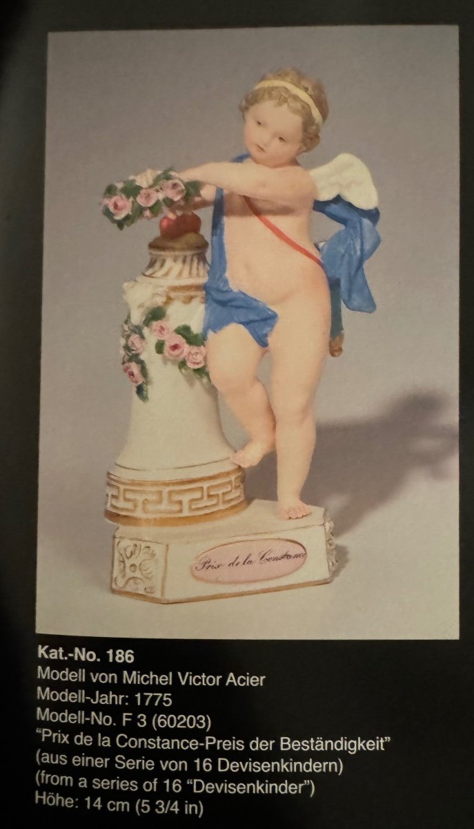 Meissen Figure De Cupidon En Porcelaine "Je Les Couronne”-photo-6