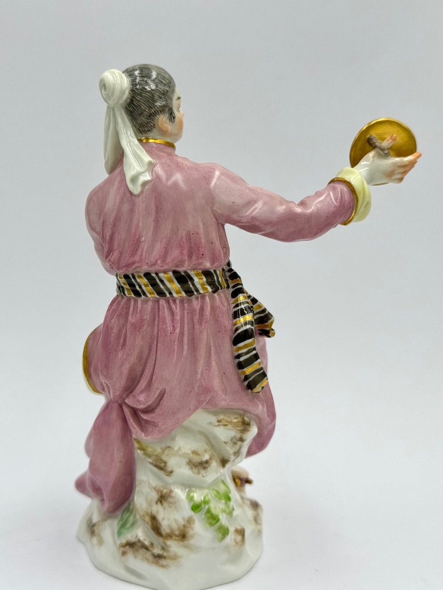 Meissen - Porcelain Figurine Of A Japanese Woman Playing Cymbals-photo-4