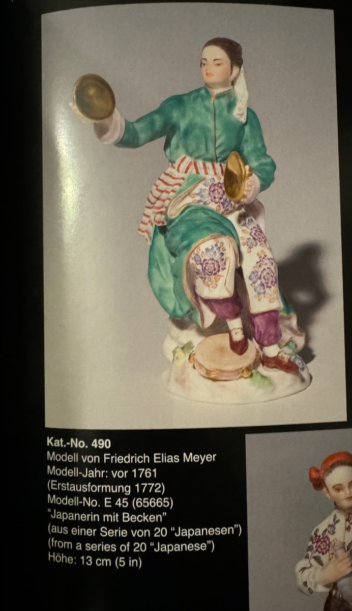 Meissen - Porcelain Figurine Of A Japanese Woman Playing Cymbals-photo-5