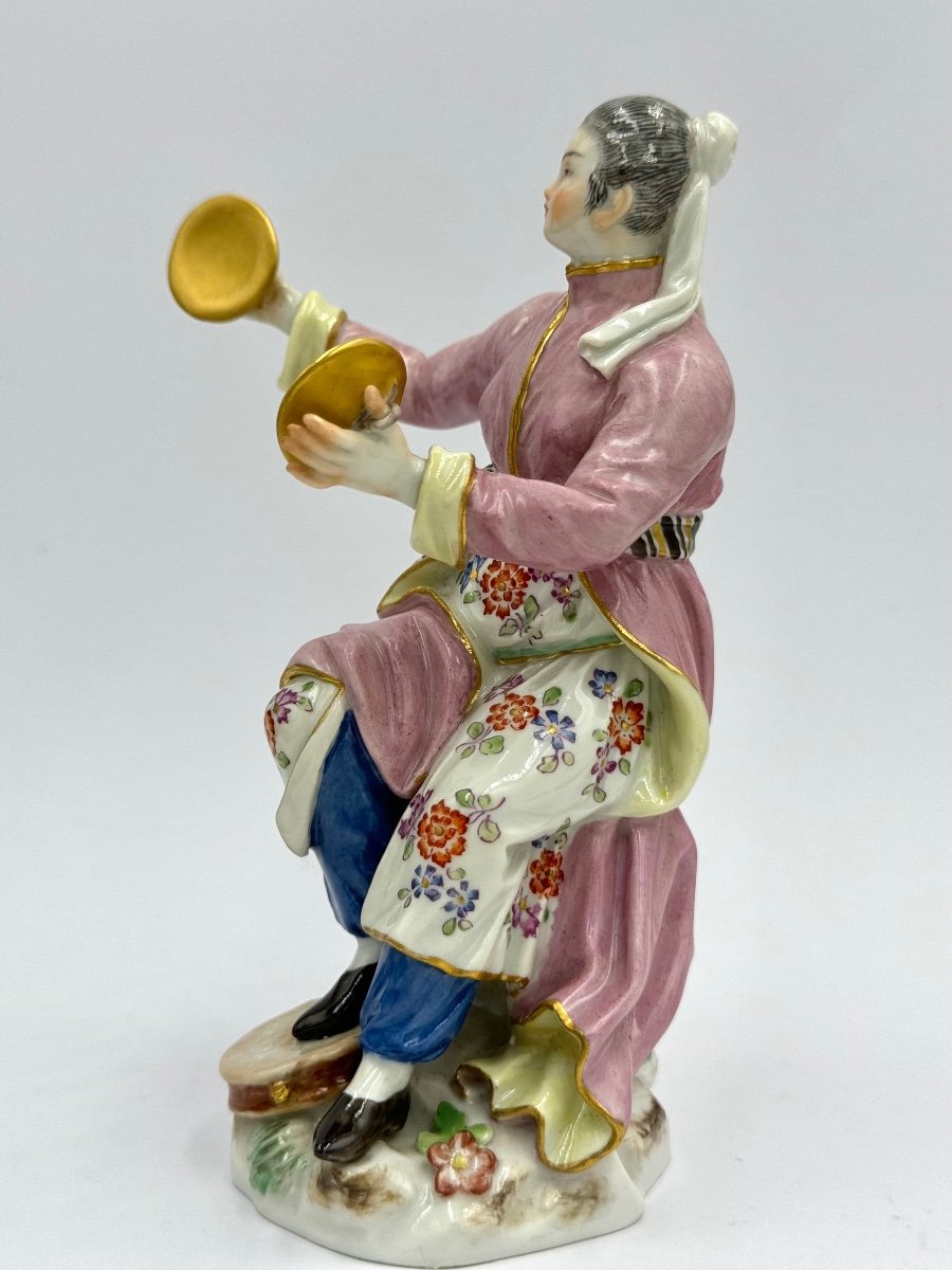 Meissen - Porcelain Figurine Of A Japanese Woman Playing Cymbals-photo-6