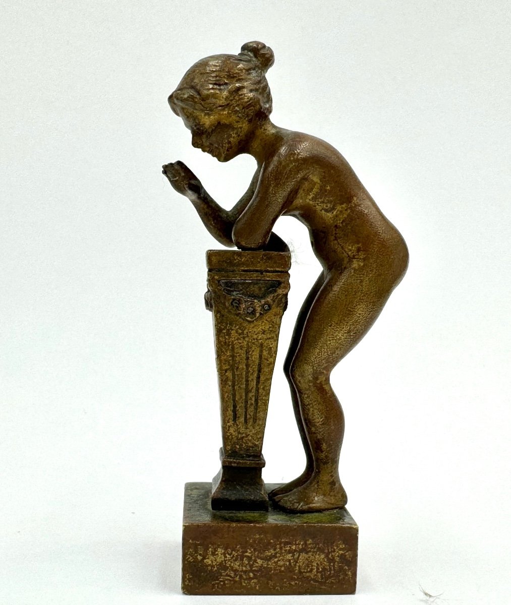 Erotic Bronze From Vienna Bacchante And Satyr By Bergman, Circa 1900-photo-4