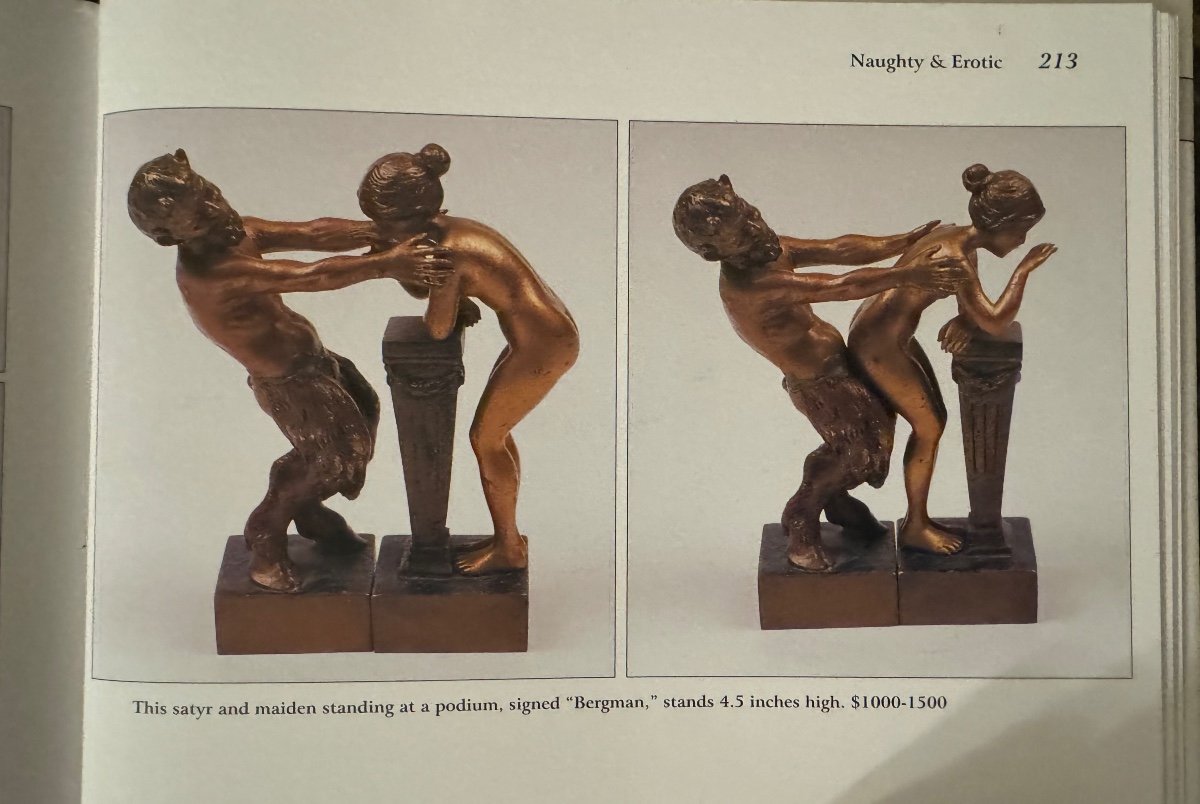 Erotic Bronze From Vienna Bacchante And Satyr By Bergman, Circa 1900-photo-8