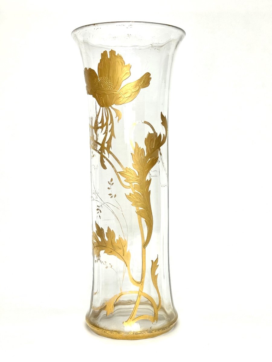 Baccarat - Vase en cristal décor de Coquelicots