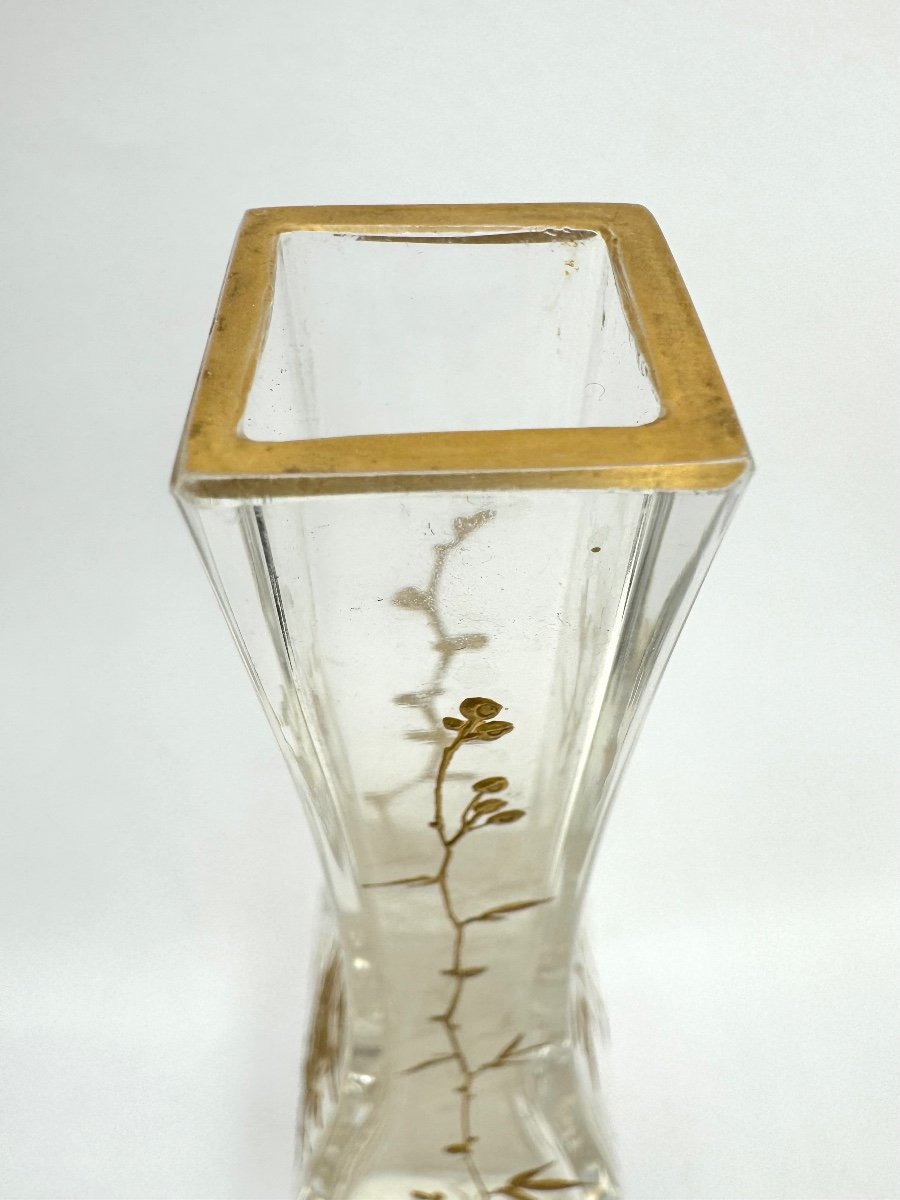 Baccarat - Crystal Vase Decorated With A Japanese Crane -photo-2