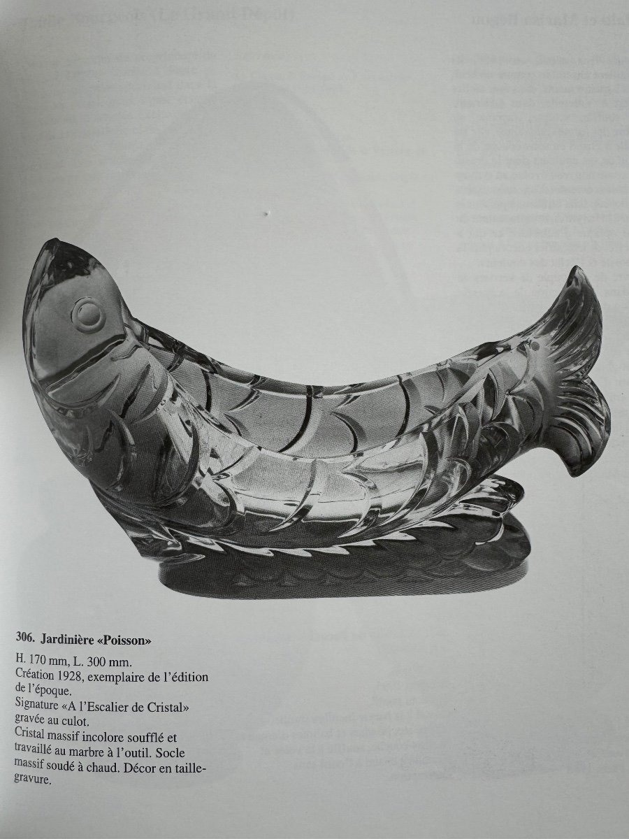 Georges Chevalier Pour Baccarat - Jardinière De Table Poisson -photo-5