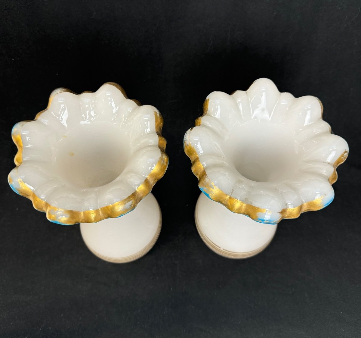 Pair Of Baccarat Opaline Vases -photo-3