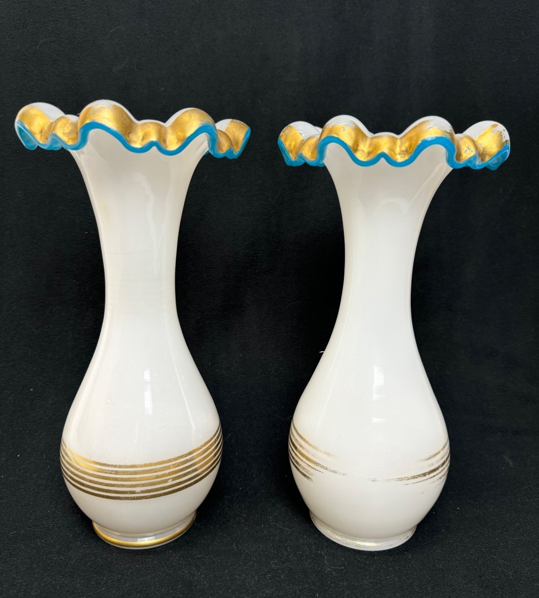 Pair Of Baccarat Opaline Vases -photo-1