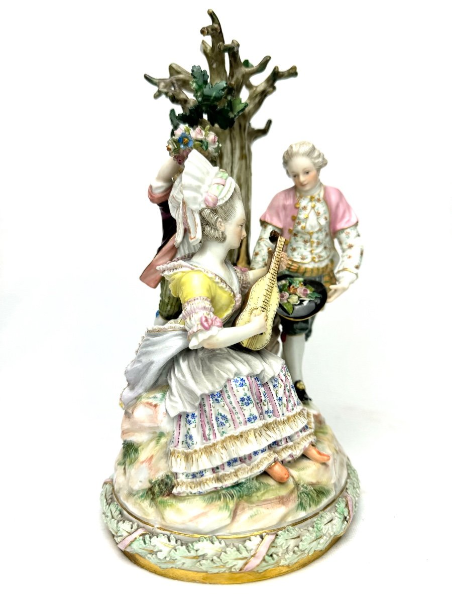 Meissen - Groupe En Porcelaine De Jardiniers Près De l'Arbre-photo-2