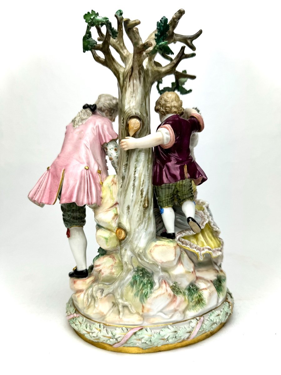 Meissen - Groupe En Porcelaine De Jardiniers Près De l'Arbre-photo-4