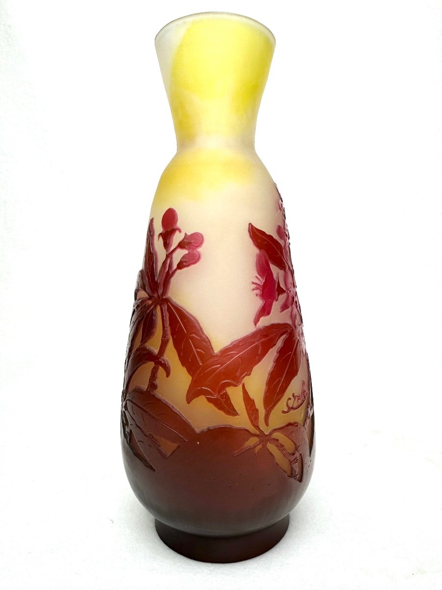 Gallé, Vase With Plum Blossom Decor -photo-2