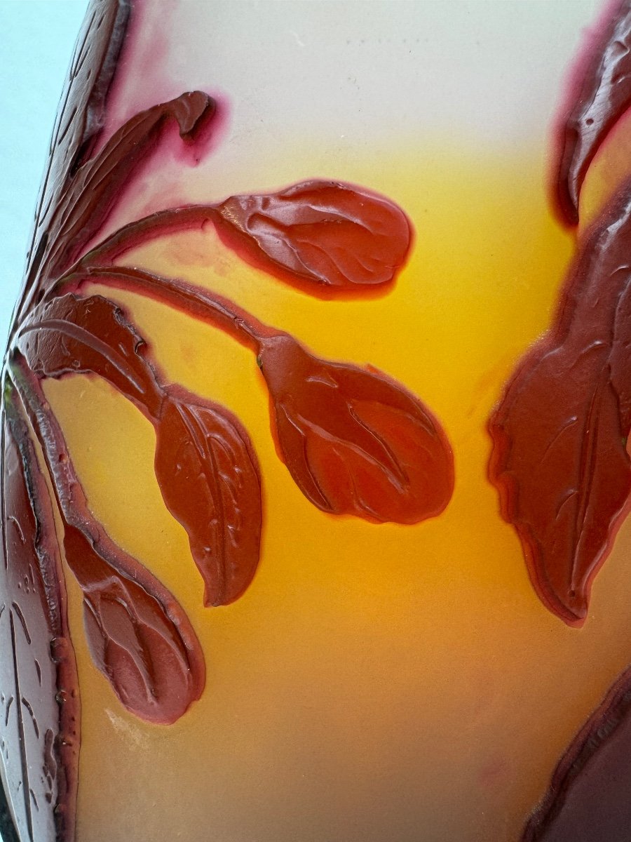 Gallé, Vase With Plum Blossom Decor -photo-3