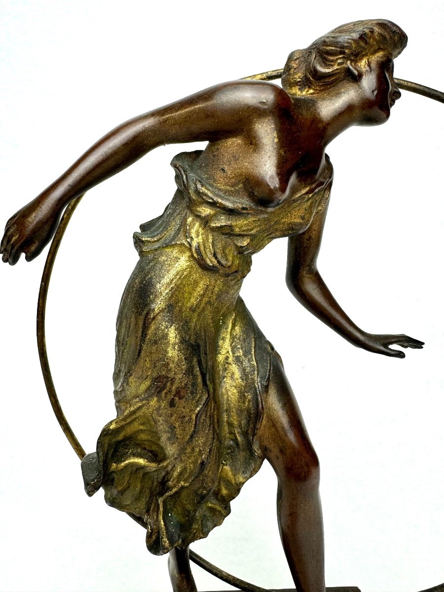 Georges Morin  Figure En Bronze Femme Au Cerceau-photo-5