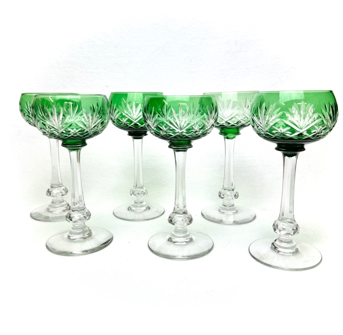 Set Of 6 Rhine Crystal White Wine Glasses -photo-4