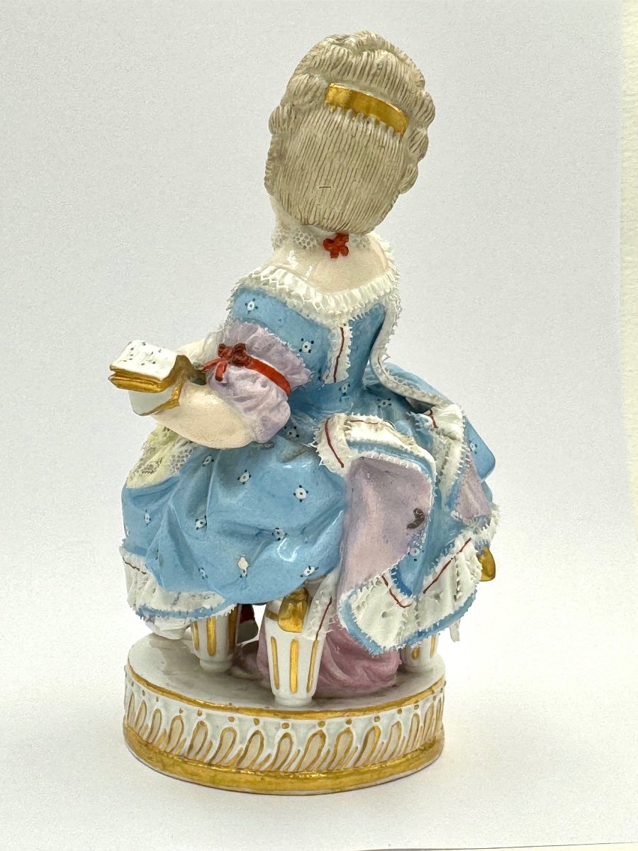 Figurine En Porcelaine De Meissen,  fille Avec Un Livre-photo-4