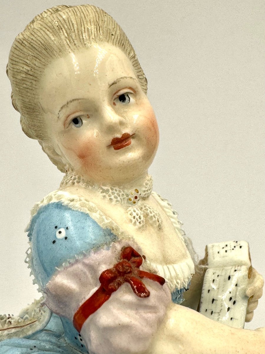 Figurine En Porcelaine De Meissen,  fille Avec Un Livre-photo-4