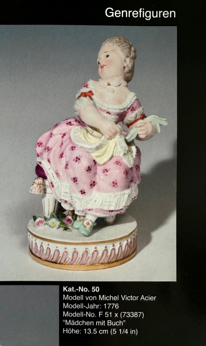 Figurine En Porcelaine De Meissen,  fille Avec Un Livre-photo-7