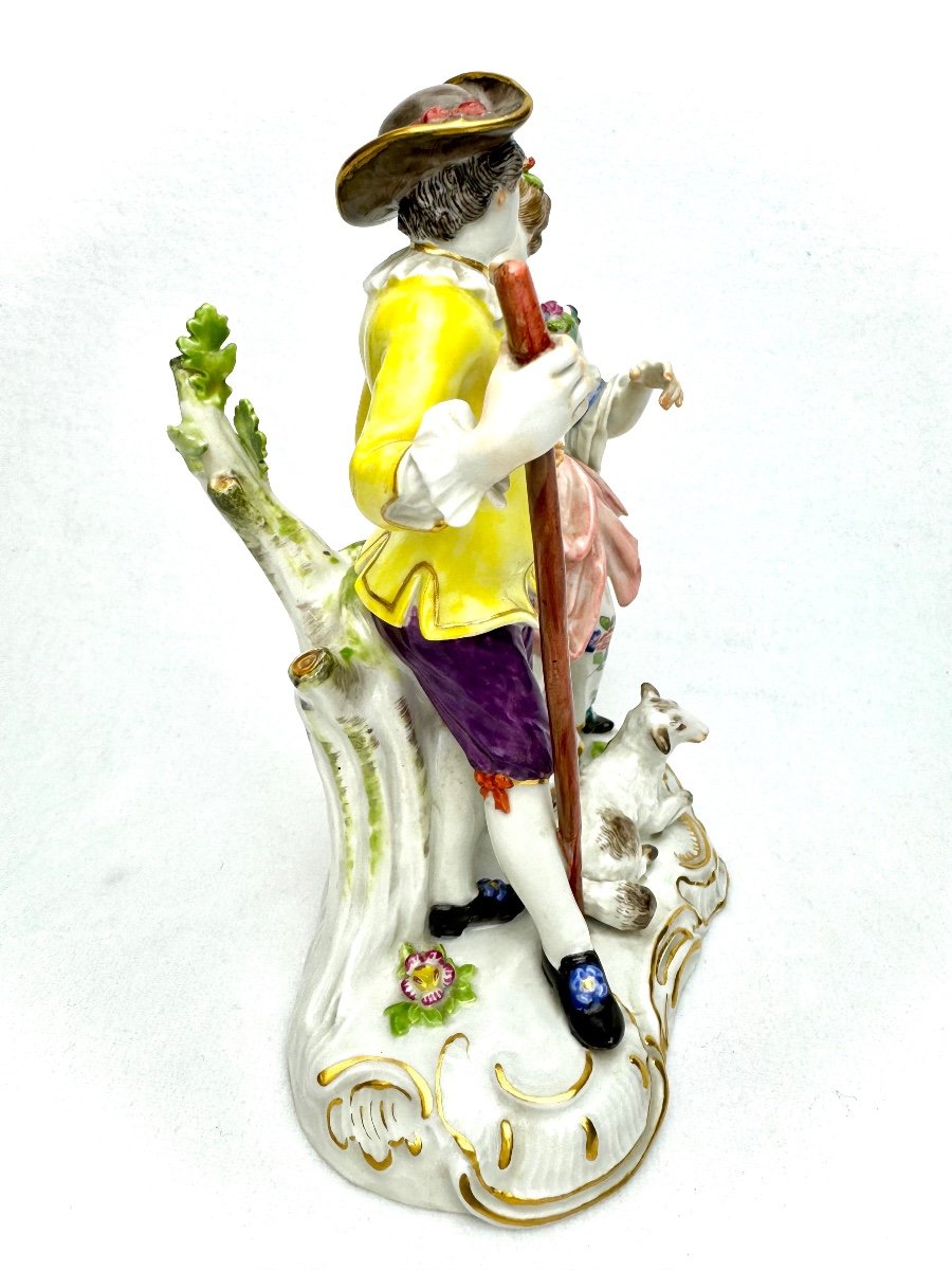 Meissen Grupe Bergers En Porcelaine-photo-2